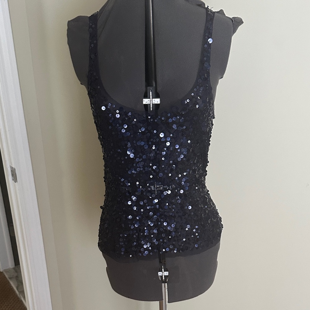 Sequin Black Sleeveless Top